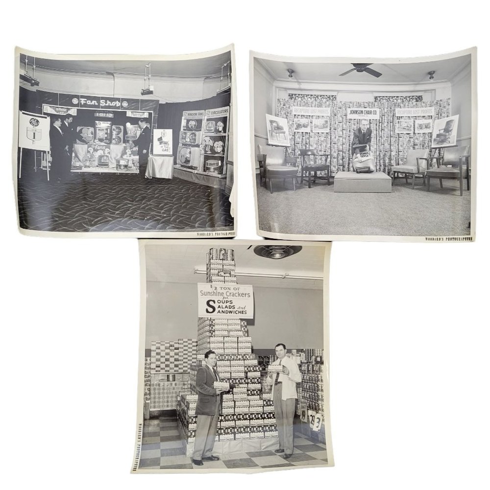 Vintage 50s 60s Johnson Chair Fans Sunshine Crackers Salesman Black White Photos